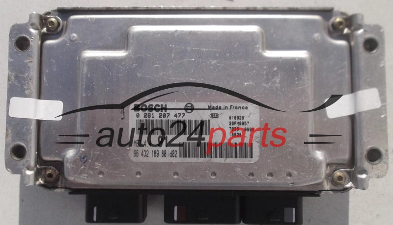 Μονάδα Ελέγχου Κινητήρα PEUGEOT 206 1.6 BOSCH 0 261 207 477, 0261207477, 96 432 189 80, 9643218980, ME7.4.4 91