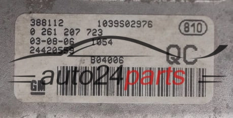 CENTRALINA DO MOTORE OPEL AGILA A 1.0 Z10XEP BOSCH 0 261 207 723, GM 24420559 QC