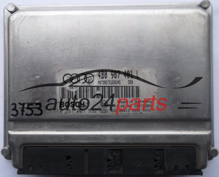 ECU CENTRALITA DE MOTOR AUDI A6 2.5 TDI 4B0907401L, 4B0 907 401 L, BOSCH 0281001932, 0 281 001 932 MOTORSTEUERUNG D50 28RTE283