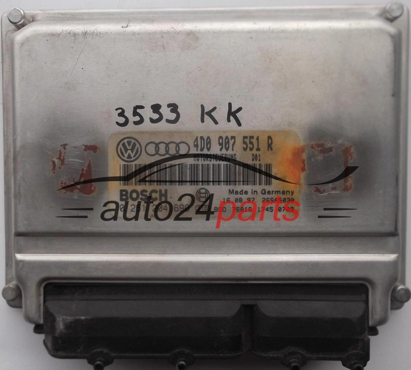 ECU CENTRALITA DE MOTOR AUDI A4 A6 VW VOLKSWAGEN PASSAT 2.8 V6 30V 4D0907551R, 4D0 907 551 R, BOSCH 0261204690, 0 261 204 690, MOTORSTEUERUNG D01 26SA5030