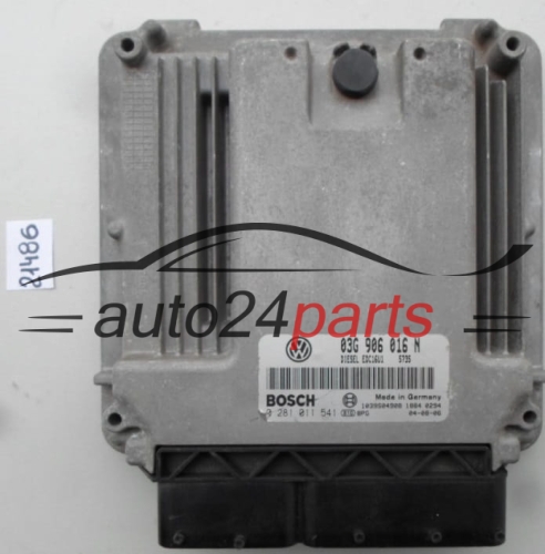 VW VOLKSWAGEN CADDY 2.0 TDI 03G906016N, 03G 906 016 N, BOSCH 0 281 011 541, 0281011541, DIESEL EDC16U1 5735, 1039S04908