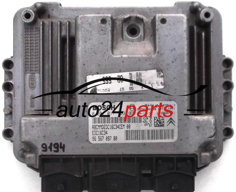 Μονάδα Ελέγχου Κινητήρα PEUGEOT 206 2.0 HDI BOSCH 0 281 011 783, 0281011783, 96 567 097 80, 9656709780, 9654490280, 1039S07241