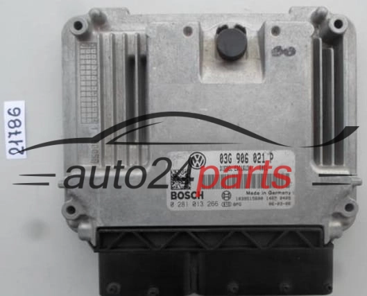 VW VOLKSWAGEN TOURAN 1.9 TDI 03G906021P, 03G 906 021 P, BOSCH 0 281 013 266, 0281013266, DIESEL EDC16U34 9021, 1039S15600