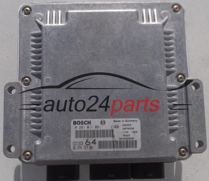 Μονάδα Ελέγχου Κινητήρα PEUGEOT 307 2.0 HDI BOSCH 0 281 011 081, 0281011081, 96 474 727 80, 9647472780, 9646850580, EDC15C2