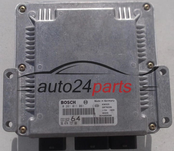 Μονάδα Ελέγχου Κινητήρα PEUGEOT 307 2.0 HDI BOSCH 0 281 011 081, 0281011081, 96 474 727 80, 9647472780, 9646850580, EDC15C2