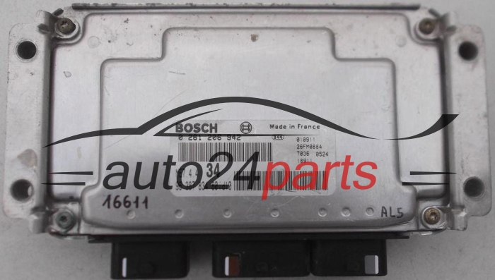 Μονάδα Ελέγχου Κινητήρα PEUGEOT 206 1.6 BOSCH 0 261 206 942, 0261206942, 96 387 834 80 id10, 9638783480 id10, ME7.4.4 34