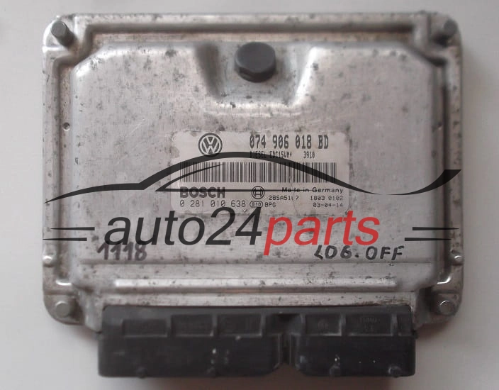 CALCULATEUR MOTEUR VW VOLKSWAGEN LT 2.5 TDI BOSCH 0 281 010 638, 0281010638, 074 906 018 BD, 074906018BD