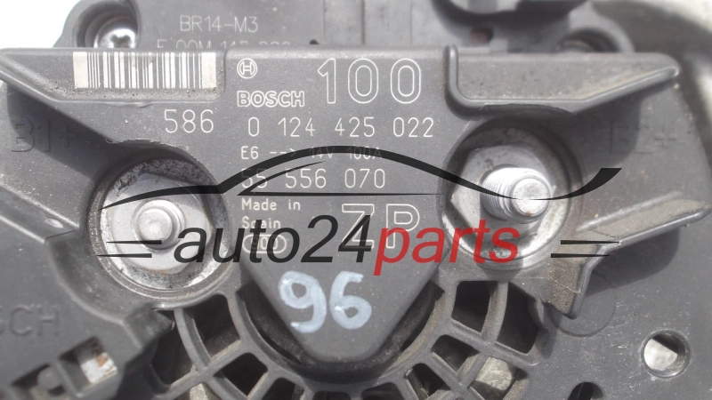 Alternator OPEL ASTRA CORSA MERIVA ZAFIRA 1.6 1.8 BOSCH 0 124 425 022,  55 556 070 ZP, 100 A