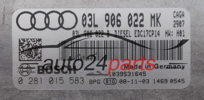 ECU CENTRALITA DE MOTOR   AUDI A4 2.0 TDI BOSCH 0 281 015 583