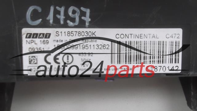 Centralina de comando do sistema BSI FIAT PANDA S118578030K, 51870142