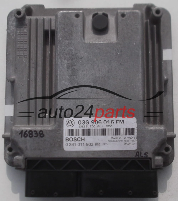 Μονάδα Ελέγχου Κινητήρα VOLKSWAGEN GOLF JETTA 2.0 TDI BOSCH 0 281 011 903, 0281011903, 03G 906 016 FM