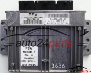CALCULATEUR MOTEUR PEUGEOT 406 1.8 21645941-7, PSA 9643786480, 9643786680-01, S2000-1, 50409S05