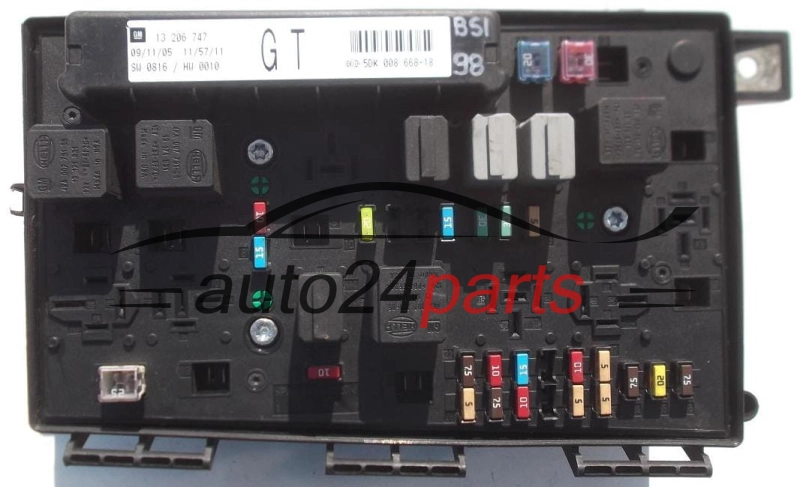 CAJA ELECTRICA DE FUSIBLES Y RELES OPEL GM 13 206 747 GT HELLA 5DK 008 668-18