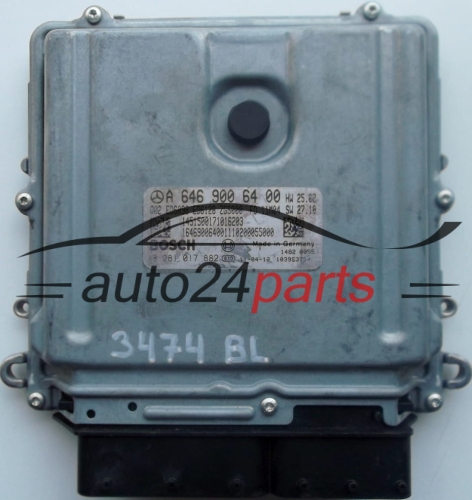 KOMPUTER STEROWNIK SILNIKA MERCEDES VITO SPRINTER BOSCH 0281017882, 0 281 017 882, A6469006400, A 646 900 64 00 - 