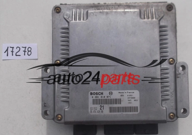 ECU CENTRALITA DE MOTOR CITROEN XSARA 2.0 HDI BOSCH 0 281 010 871,  96 454 424 80,  EDC15C2 21