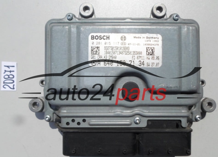KOMPUTER STEROWNIK SILNIKA MERCEDES A180/B180 2.0 CDI BOSCH 0 281 015 117, 0281015117, A 640 150 71 34, A6401507134, 6401507134