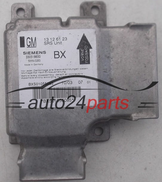 Unidade de controle do airbag OPEL VECTRA C SIGNUM GM 13 12 61 23 BX, SIEMENS 5WK43263