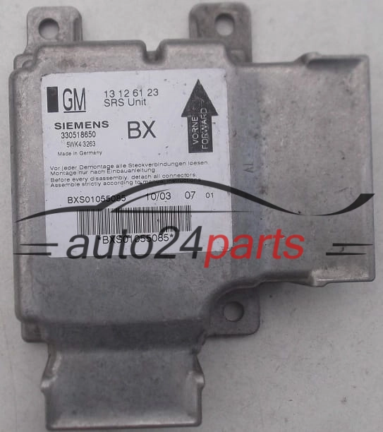 Unidade de controle do airbag OPEL VECTRA C SIGNUM GM 13 12 61 23 BX, SIEMENS 5WK43263