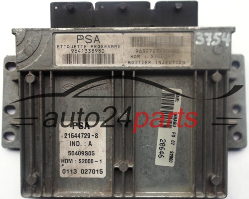 Μονάδα Ελέγχου Κινητήρα CITROEN XSARA PICASSO 1.8 Sagem 21644729-8, PSA 9641338980, 9632727280-02