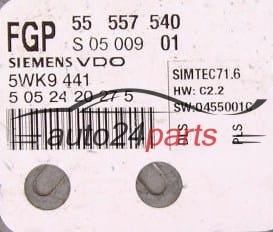 Μονάδα Ελέγχου Κινητήρα OPEL VECTRA SIGNUM 1.8 Z18XE SIEMENS 5WK9 441, 5WK9441, 55 557 540, 55557540