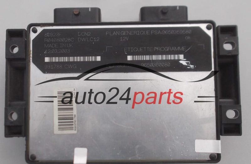 KOMPUTER STEROWNIK SILNIKA CITROEN BERLINGO 1.9 LUCAS R04080028C, PSA 9650359580 SOFT 9650360080, DCN2, DWLC12 