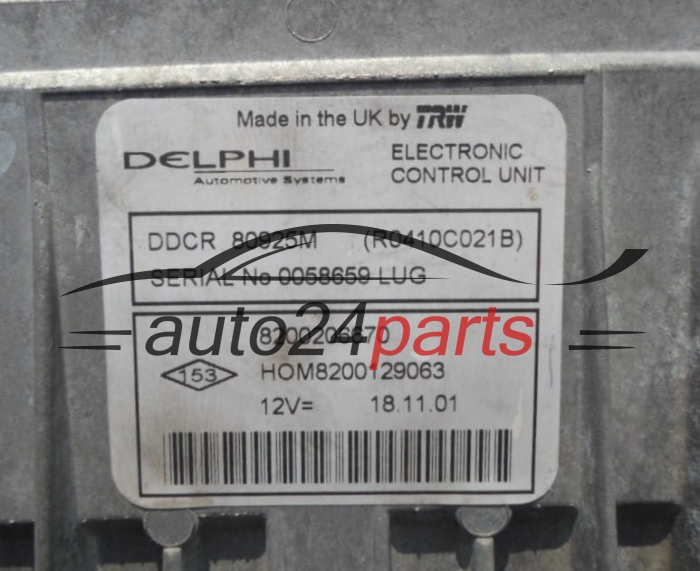 Μονάδα Ελέγχου Κινητήρα RENAULT CLIO 1.5 DCI Delphi R0410C021B, 8200206670, HOM 8200129063