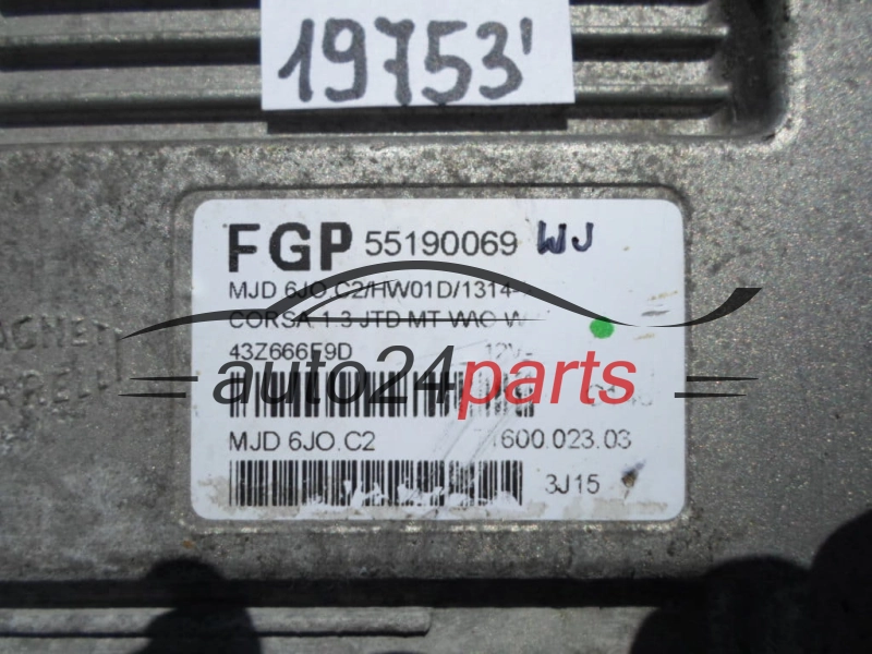 FGP 55190069 WJ Sterownik silnika Opel Corsa C 1.3 CDTI Z13DT Y13DT Magneti Marelli MJD6JO.C2