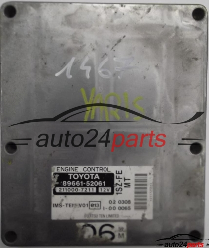 CENTRALINA MOTORE TOYOTA YARIS 1.0 12V VVTI 89661-52061