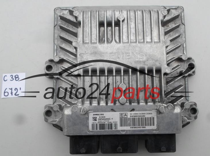 CITROEN PEUGEOT 1.4 HDI SIEMENS VDO 5WS40285C-T, 5WS40285CT, SW9660300280, HW9653451880, SID806 