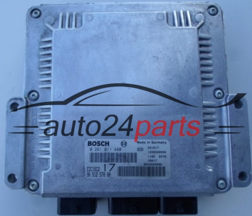 CALCULATEUR MOTEUR CITROEN PEUGEOT 2.0 HDI BOSCH 0 281 011 480,  96 512 578 80
