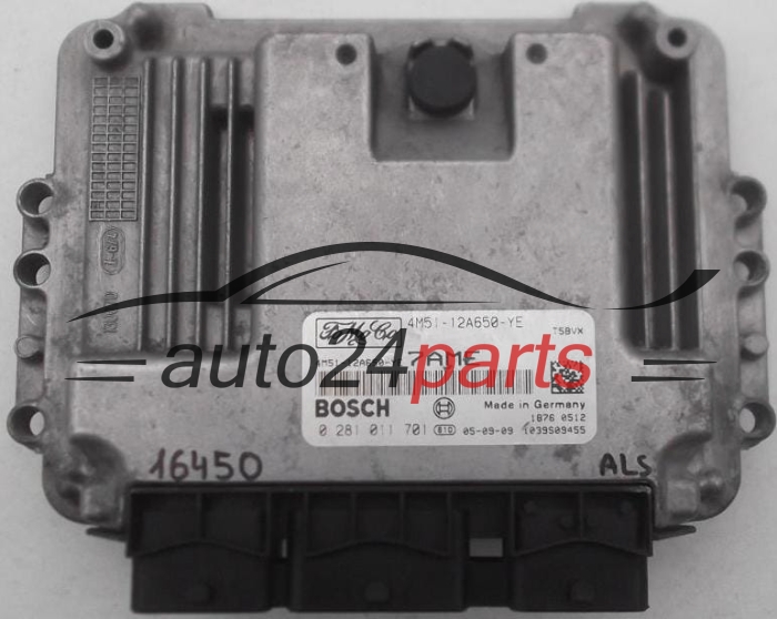 Μονάδα Ελέγχου Κινητήρα FORD 1.6 TDCI BOSCH 0 281 011 701, 0281011701, 4M51-12A650-YE, 4M5112A650YE