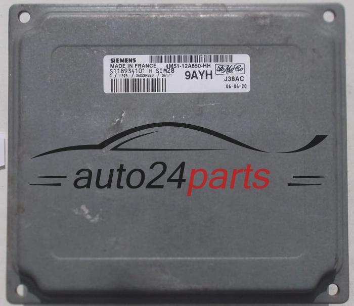 ECU ENGINE CONTROLLER FORD FOCUS FIESTA SIEMENS S118934101 H, FoMoCo 4M51-12A650-HH