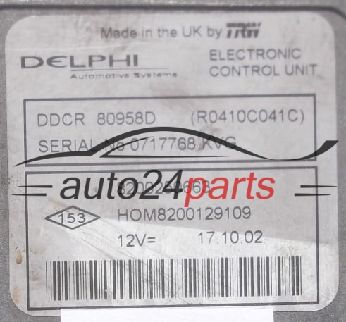 ECU CENTRALITA DE MOTOR  RENAULT CLIO 1.5 DCI DELPHI R0410C041C