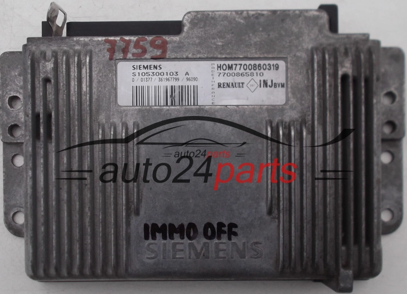 ΜΟΝΑΔΑ ΕΛΕΓΧΟΥ ΚΙΝΗΤΗΡΑ RENAULT MEGANE 1.6 8V, SIEMENS S105300103A, HOM7700860319, 7700865810