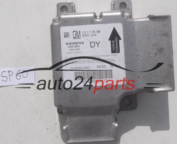 STEROWNIK MODUL PODUSZEK POWIETRZNYCH OPEL VECTRA C SIGNUM GM 13 17 05 88 DY