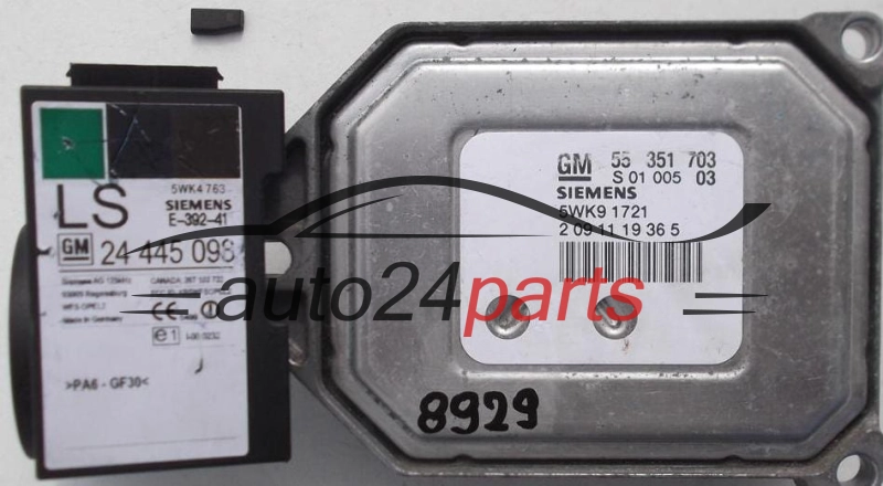  KOMPUTER STEROWNIK SILNIKA OPEL ZAFIRA, ASTRA II G 1.8 16V, 5WK9 1721