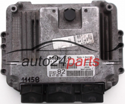 CENTRALINA MOTORE PEUGEOT 206 1.4 HDI BOSCH 0 281 010 707, 0281010707, 96 477 857 80, 9647785780, 9647158380, EDC16C3 82, 1039S00146