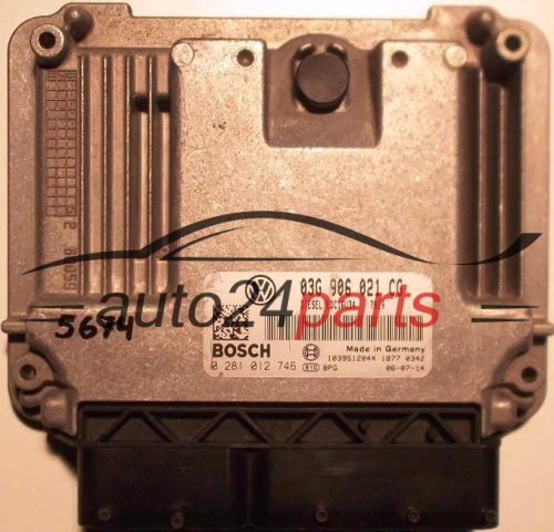 ECU ENGINE CONTROLLER VW VOLKSWAGEN CADDY 1.9 TDI BOSCH 0281012746, 0 281 012 746, 03G906021CG, 03G 906 021 CG 