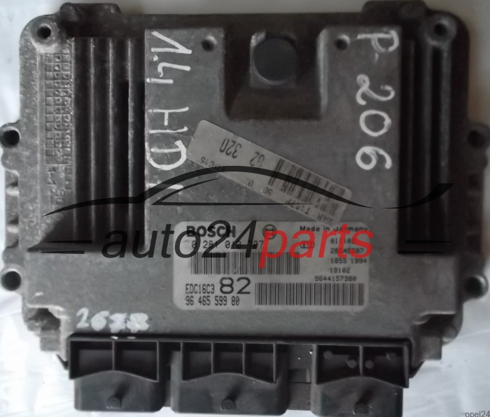 ECU ENGINE CONTROLLER PEUGEOT 206 1.4 HDI BOSCH 0281010707 9646559980 9644157380 EDC16C3 82 28SA5587