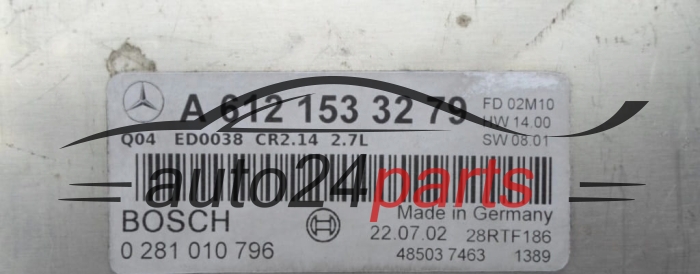 CENTRALINA DO MOTORE MERCEDES 2.7 CDI BOSCH 0 281 010 796, 0 281 010 796, A 612 153 32 79, A6121533279, CR2.14
