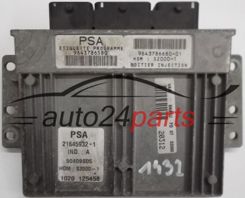 MOTORSTEUERGERÄT ECU STEUERGERÄT CITROEN XSARA PICASSO 1.8 16V 9643786580, 9643786680-1, HOMS2000-1, 21645932-1, 50409S05, 1020 125458 