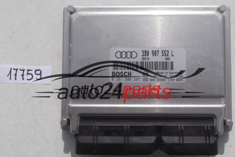ECU CENTRALITA DE MOTOR AUDI A4, A6 2.4 V6, BOSCH 0 261 206 397, 0261206397, 3B0 907 552 L, 3B0907552L