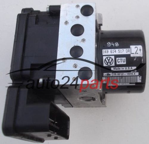 CALCULATEUR ABS VOLKSWAGEN AUDI GOLF SEAT 1K0 614 517 DR / 1K0614517DR / 25021219194 / 1K0 907 379 BL / 1K0907379BL / 10096103643 / 10061939551 / 28561054513