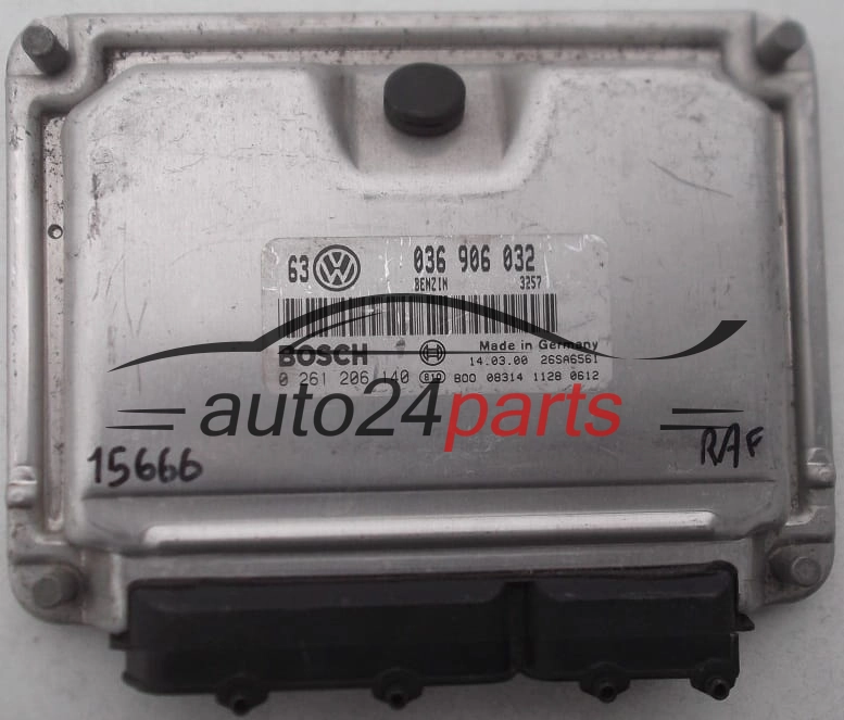 KOMPUTER STEROWNIK SILNIKA VW VOLKSWAGEN GOLF BORA 1.4 BOSCH 0 261 206 140, 0261206140, 036 906 032, 036906032