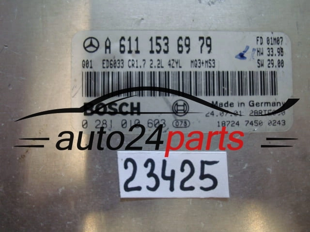 MERCEDES VITO 2.2 CDI BOSCH 0281010603, 0 281 010 603, A6111536979,  6111536979, ED6033 CR1.7 MQ3+MS3