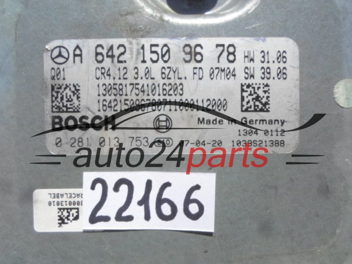 KOMPUTER STEROWNIK SILNIKA MERCEDES W 164 BOSCH 0 281 013 753, 0281013753, A 642 150 96 78, A6421509678, CR4.12 