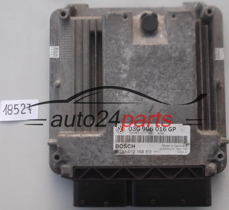 KOMPUTER STEROWNIK SILNIKA VW VOLKSWAGEN CADDY 2.0 SDI BOSCH 0 281 012 168, 0281012168, 03G 906 016 GP, 03G906016GP, EDC16U1