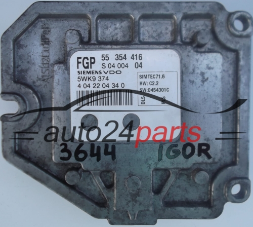 ECU CENTRALITA DE MOTOR OPEL CHEVROLET HOLDEN VAUXHALL VECTRA SIGNUM 1.8 Z18XER SIEMENS 5WK9374, 5WK9 374, 55354416, 55 354 416