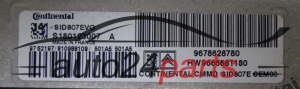 CALCULATEUR MOTEUR CITROEN PEUGEOT 1.6 HDI Continental  S180123007A, 9678628780, HW 9666681180, SID807EVO