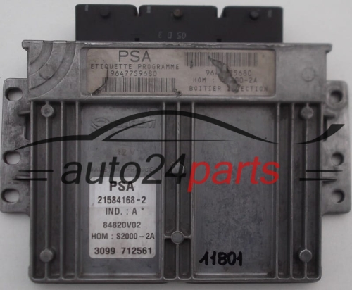 MOTORSTEUERGERÄT ECU STEUERGERAT PEUGEOT 206 1.4 9647759680, SAGEM 21584168-2, 215841682